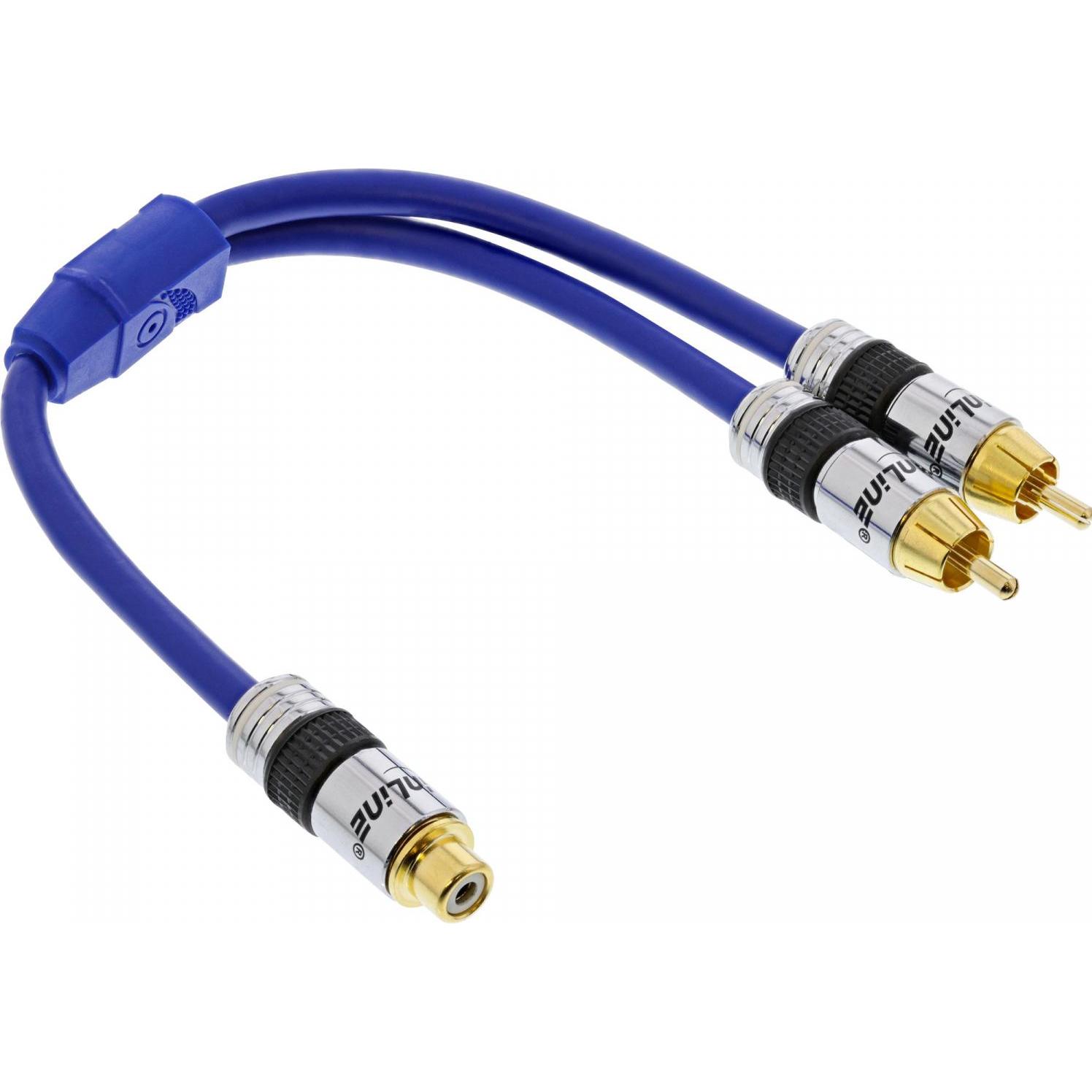 InLine Cavo in RCA (cinch) - RCA (cinch) x2 0,2 m blu (89927P) (0.25 m, Cinch), Cavo audio