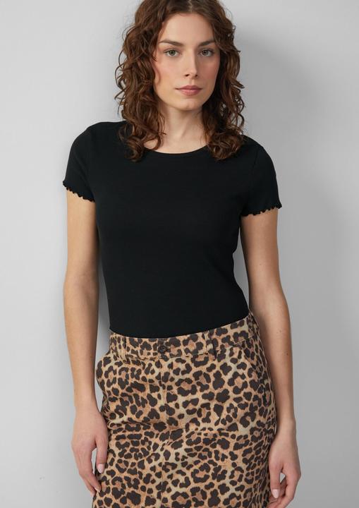 Produktbild S.Oliver T-Shirt Verkürztes Rippshirt mit Rundhalsausschnitt (L)