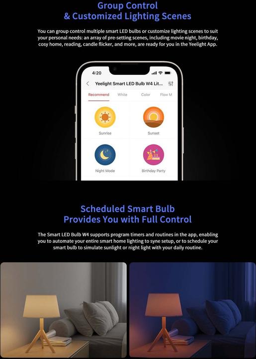 Produktbild Yeelight Inteligentna żarówka W4 E27 (kolor) 1szt (E27, 806 lm, 1 x)