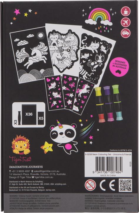Actual product image Tiger Tribe 3760258 Neon Colouring Sets/Uorn&Friend watercolor kits, colorful