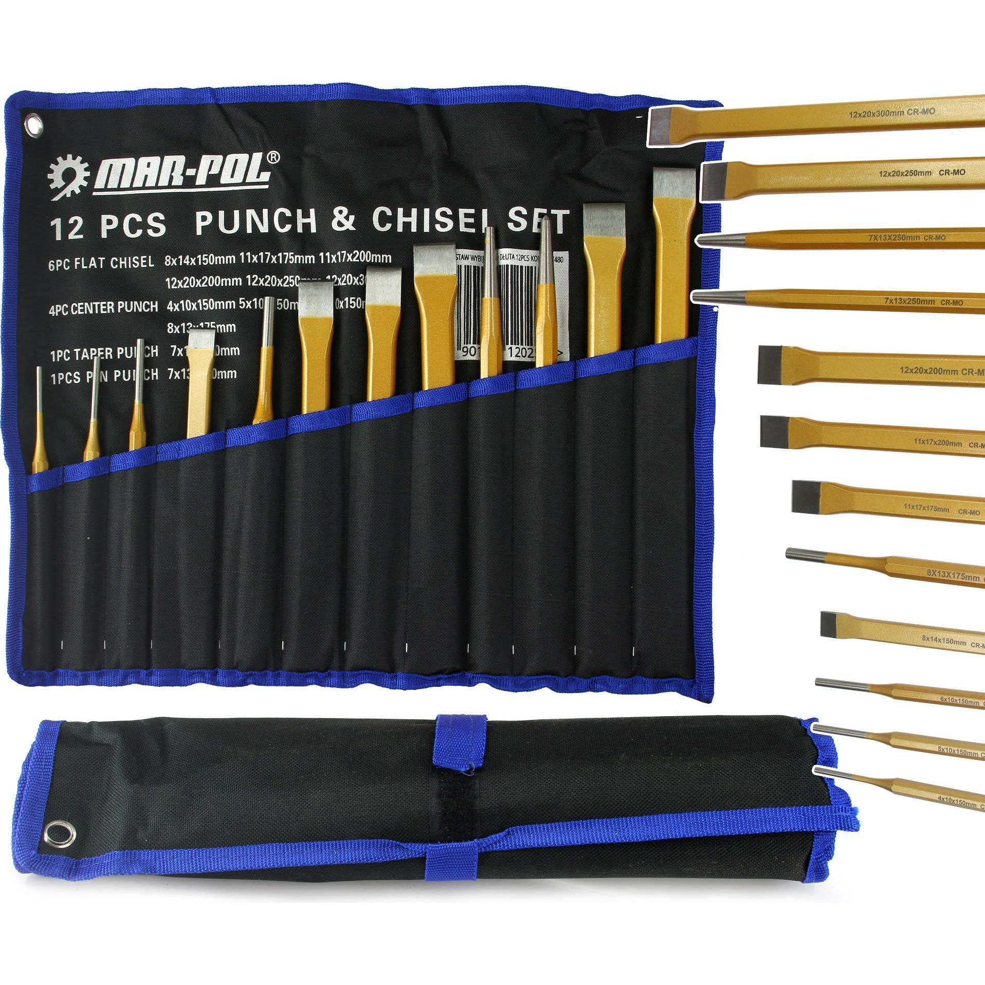 GCS MAR-POL ZESTAW WYBIJAKÓW+DŁUTA 12szt (34522651)