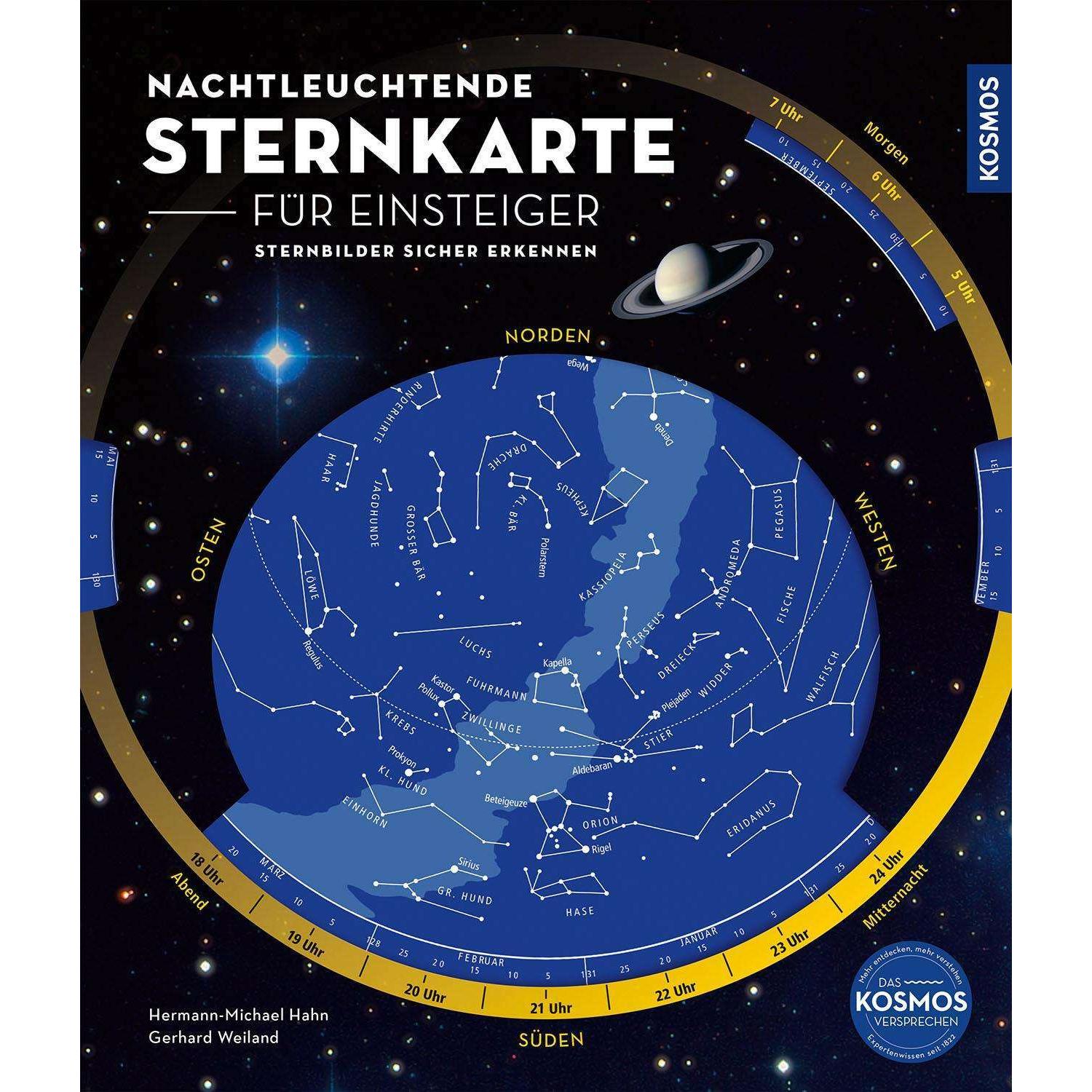 Nachtleuchtende Sternkarte für Einsteiger, Ratgeber von Hermann-Michael Hahn, Gerhard Weiland