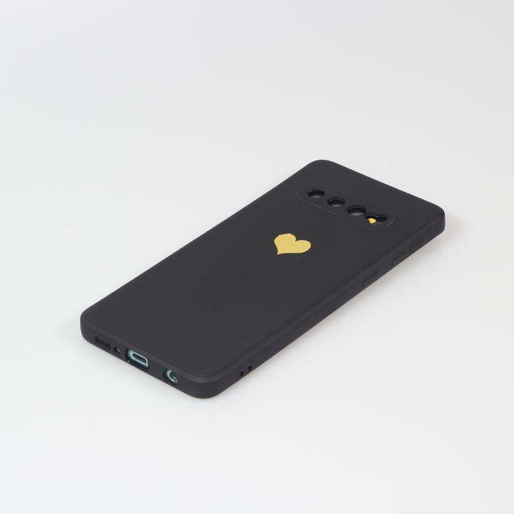 Produktbild PhoneLook Hülle Silikon Mat Herz gold (Samsung Galaxy S10)