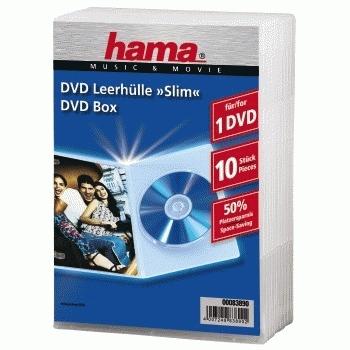 Image du produit Hama 1x10 DVD pochette vide Slim Transparent 50% vierge