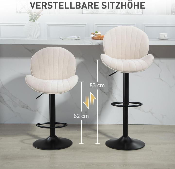 Actual product image Homcom Barhocker Polyester, Stahl Beige