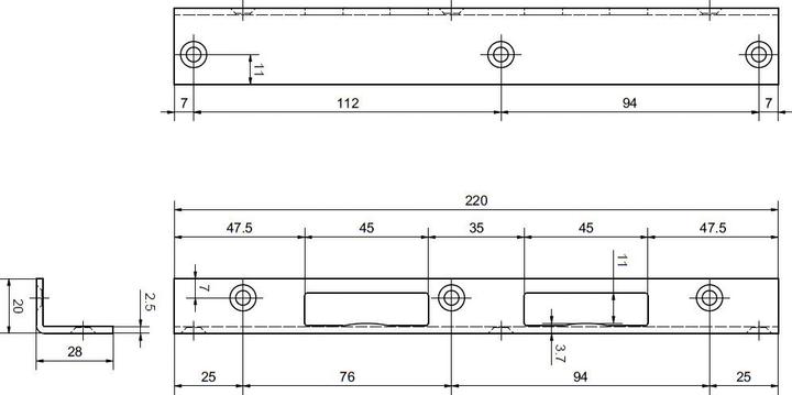 Actual product image Glutz Angle strike plate B-1120 (Striking plate)