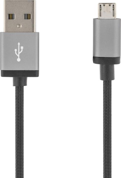 Produktbild Deltaco USB cable braided Type A ha - Micro B 1m black (1 m, USB 2.0)