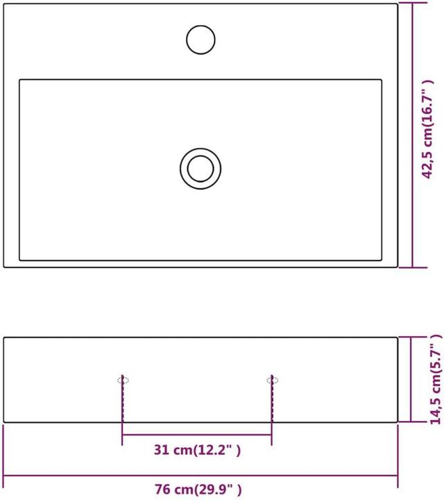 Immagine prodotto vidaXL Becken (425 mm, 760 mm)