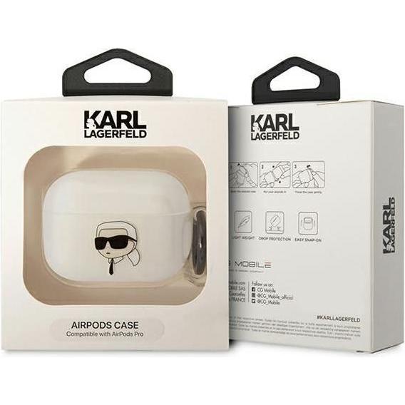 Thumbnail - Karl Lagerfeld KLAPHNIKTCT AirPods Pro cover transparent Karl's Head (Kopfhörer Hülle), Kopfhörertasche + Schutzhülle, T...