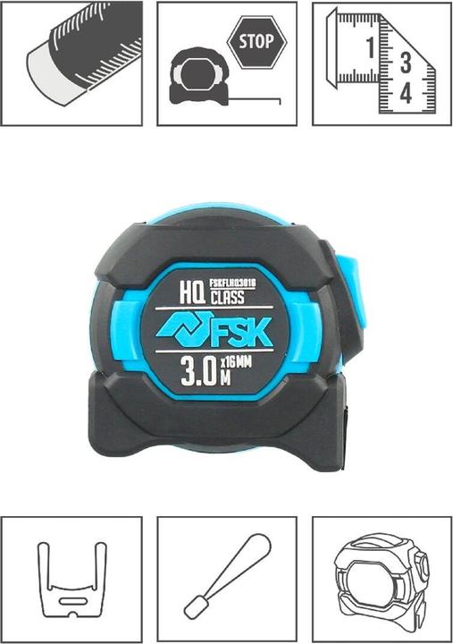 Actual product image FSK Flexometer HQ 3 m x 16 mm nylon (3 m)