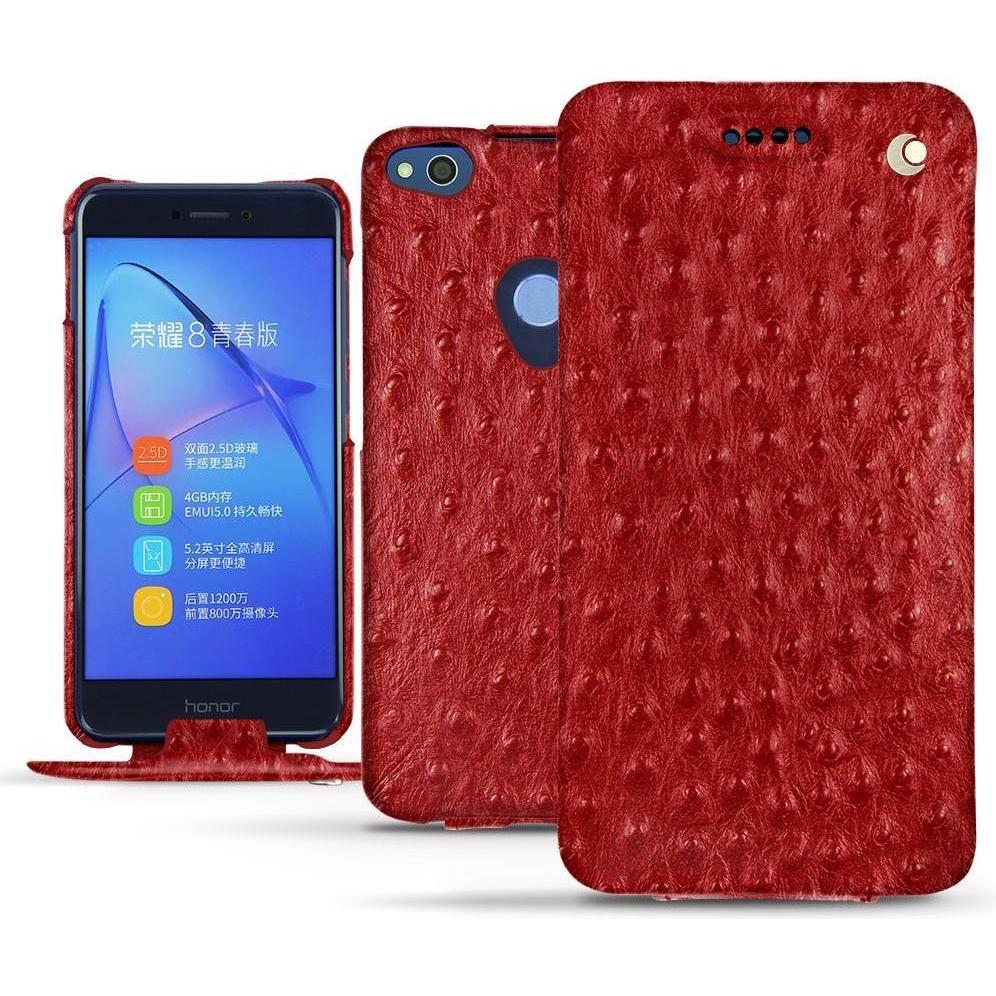 Noreve Lederschutzhülle vertikal (Huawei P8 Lite (2017)), Smartphone Hülle, Rot