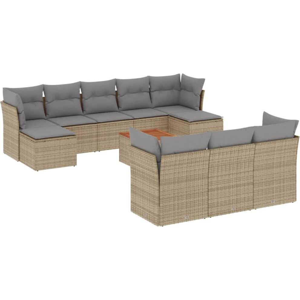 VidaXL, Gartenlounge, 10-tlg. Garten-Lounge-Set mit Kissen