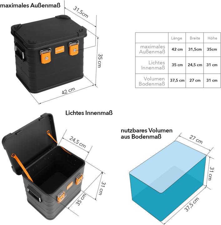 Actual product image Alubox Abschliessbare Lagerbox
