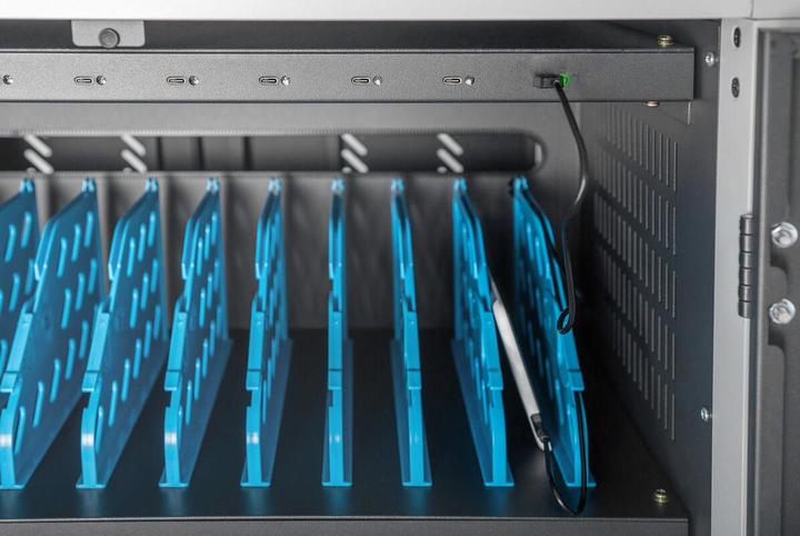 Actual product image Digitus Mobile charging cabinet, 15.6", USB-C 30 charging stations, PDU, fan, 1260 x 824 x 650 mm
