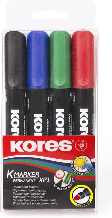 Kores Permanent marker, ronde punt (4x)