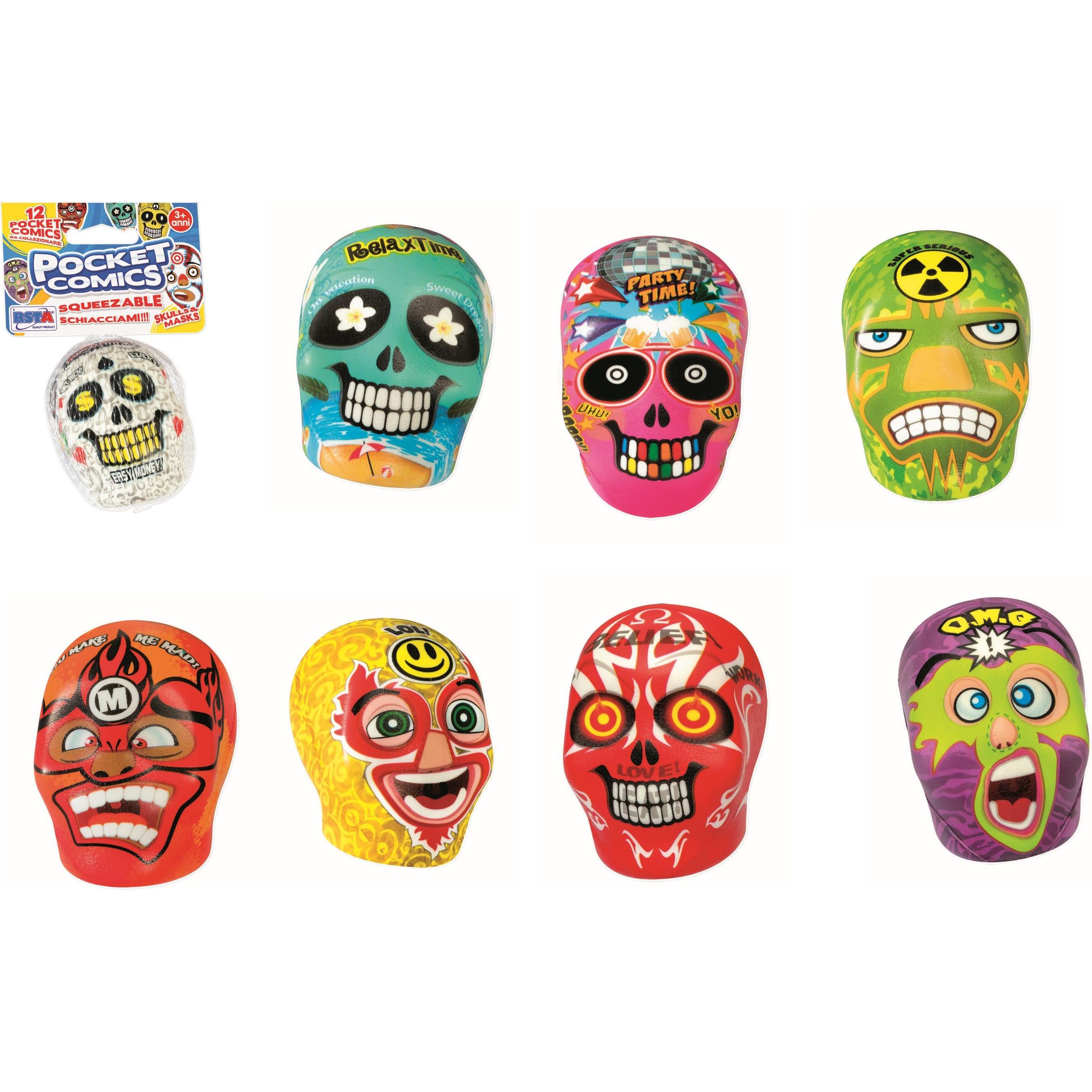 Rs Toys Tpx Pocket Comics Squeezable Skull & Mask - Rete Dsp12