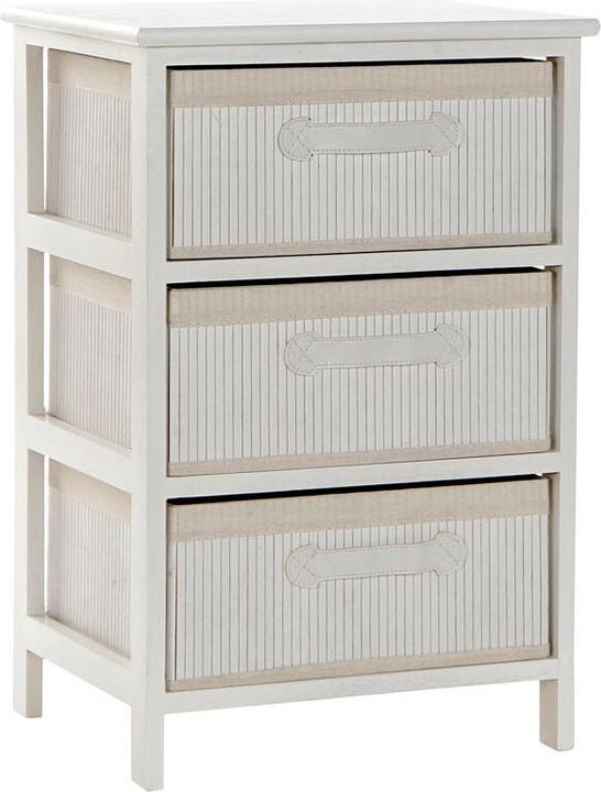 DKD Home Decor Chest of drawers White Bamboo Paolownia wood 42 x 32 x 63 cm (42 x 32 x 63 cm)