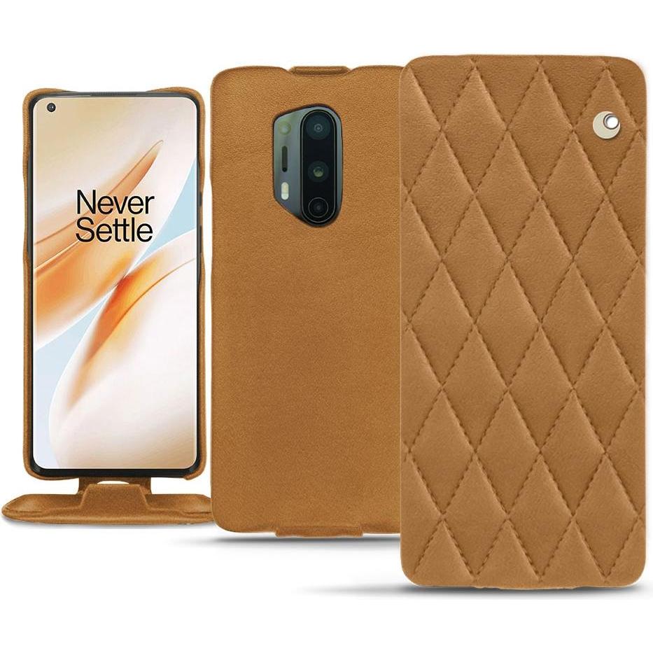 Noreve Lederschutzhülle vertikal (OnePlus 8 Pro), Smartphone Hülle, Braun