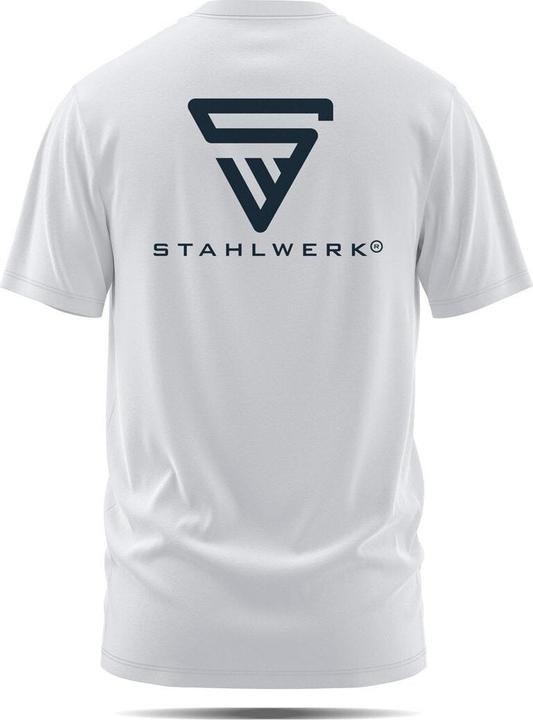 Produktbild Stahlwerk T-Shirt Weiss Grösse XL Kurzarm-Hemd mit Logo-Print aus 100% Baumwolle (XL)