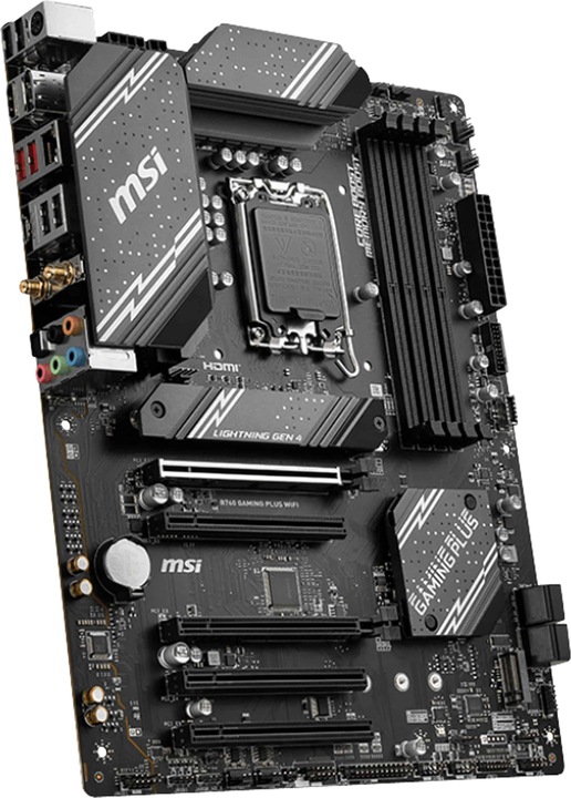 Immagine prodotto MSI B760 GAMING PLUS WIFI LGA1700 mATX MB 4xDDR5 4xSATA 2xM.2 (LGA 1700, Intel B760, ATX)