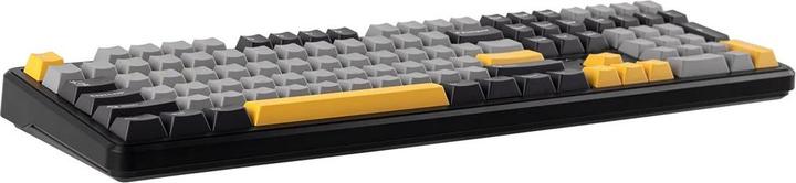 Produktbild Aula Tastatur mit Gasket-Tastenanschlag F108 Grau+Orange+Dunkelgrau Volcano-Schalter RGB (DE, Kabelgebunden, Kabellos)