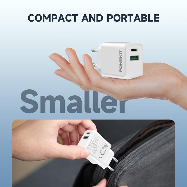 Immagine prodotto FoneKit Double 20W Charger, USB-C + USB-A, white