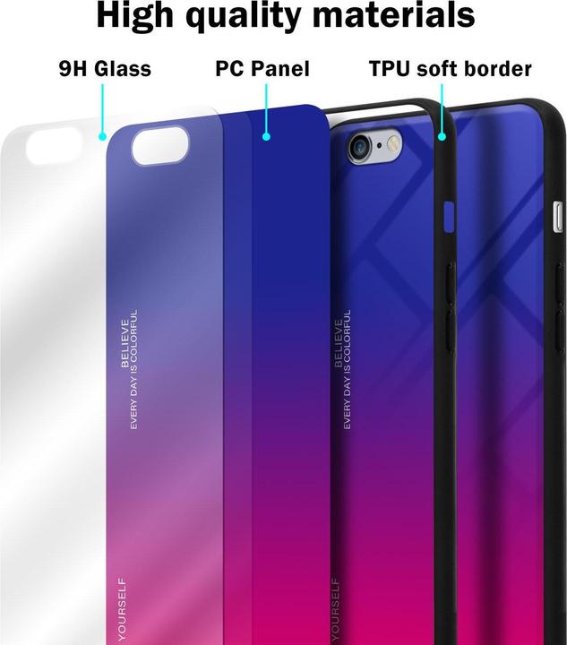 Actual product image Cadorabo TPU 2 colors glass cover (Apple iPhone 6 Plus)