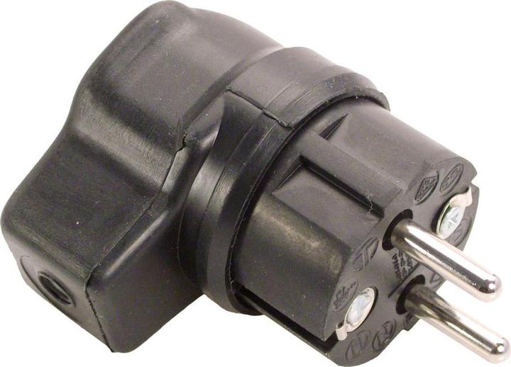 Produktbild Dönges SCHUKO-Vollgummi-Winkelstecker, IP44, schwarz