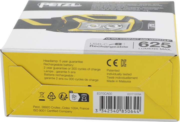 Actual product image Petzl E070CA00 Headlamp ARIA® 2R black/yellow (600 lm)