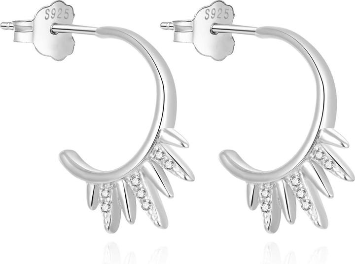 Immagine prodotto Beneto Orecchini rotondi originali in argento con zirconi AGUP1372L (L)