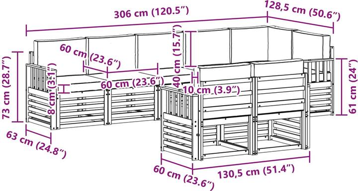 Produktbild vidaXL Outdoor-Sofa