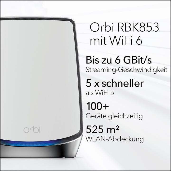Image du produit Netgear Système mesh Orbi WiFi 6 AX6000 (RBK853)