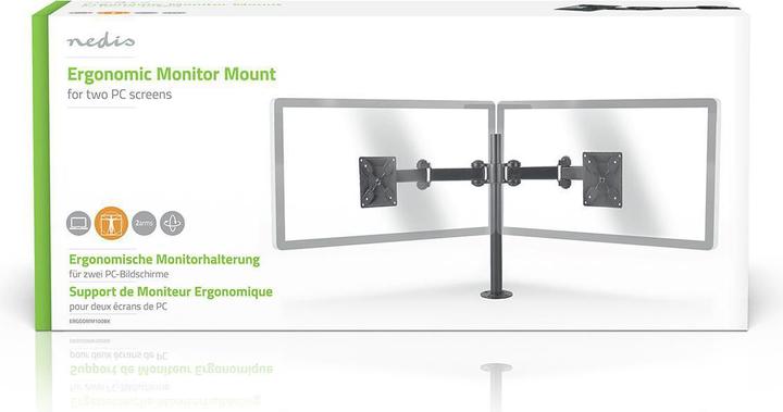 Actual product image Nedis Dual monitor mount - table mount for 14 to 24 inch two (Table, 24.02")