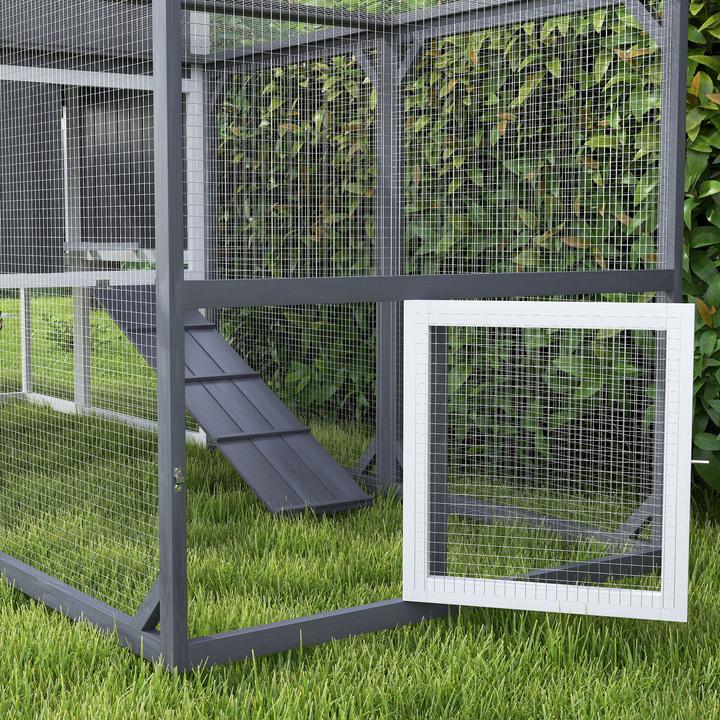 Image du produit PawHut Hühnerstall Tannenholz Grau