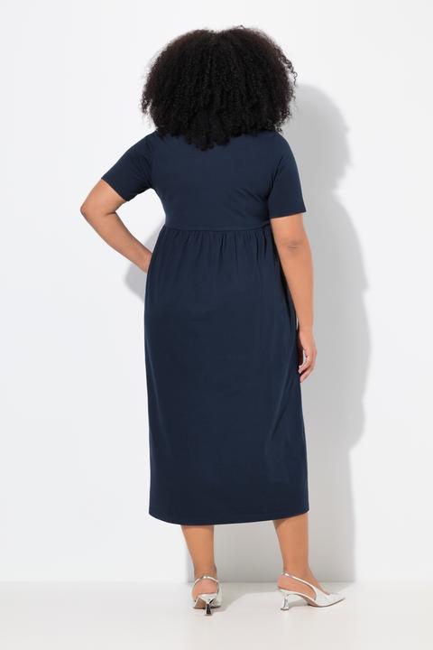 Produktbild Ulla Popken Maxikleid, A-Linie, Zipper, V-Ausschnitt, Halbarm (54)