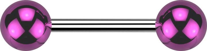 Produktbild Star Piercing Barbell silber mit zwei Kugeln glasbeschichtet violett (ohne Messing, Acryl, Chirurgenstahl 316L)