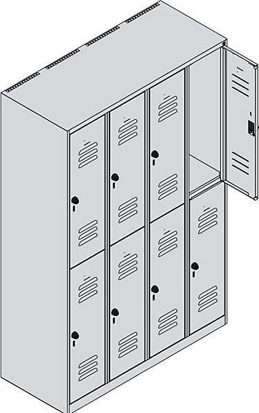 Produktbild C+P CP Spind Classic Plus anthrazitgrau 080300-40-S10010, 8 Schliessfächer 120,0 x 50,0 x 185,0 cm (120 cm, 185 cm)