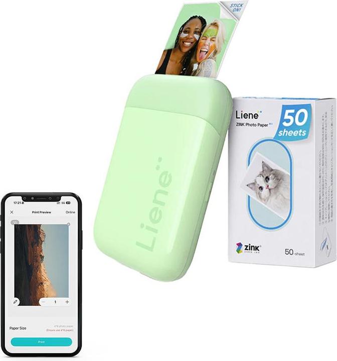 Liene Pearl 2x3" tragbarer Fotodrucker (grün) (Couleur)