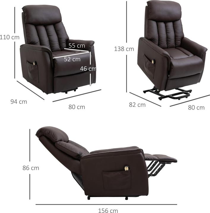 Image du produit Homcom Fauteuil de télévision avec fonction d'élévation