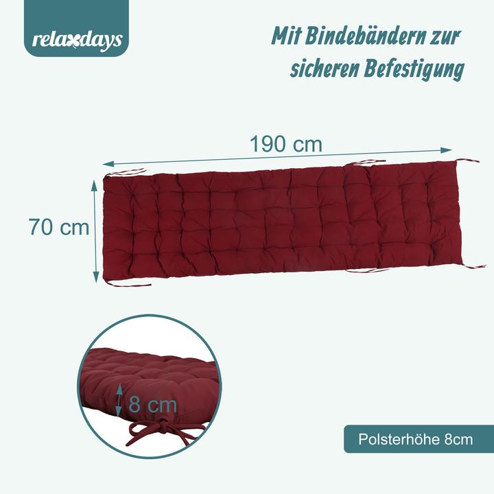 Image du produit Relaxdays coussin de banc