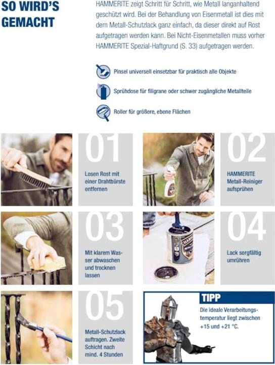 Image du produit Hammerite Laque protectrice pour métaux (750 ml, Vert foncé)