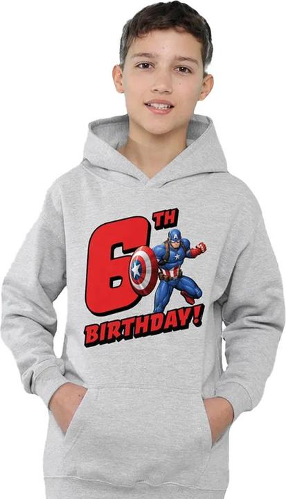 Image du produit Captain America - Sweat à capuche 6TH BIRTHDAY - Enfant (128)
