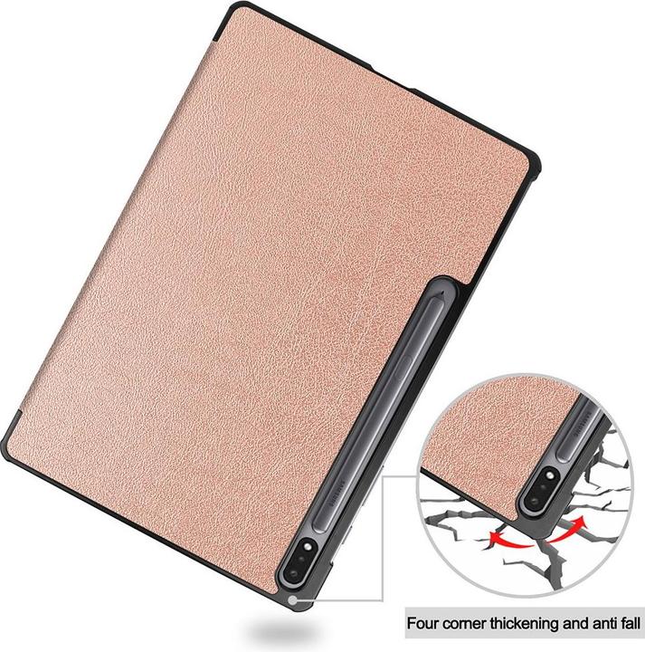 Actual product image Cover-Discount Galaxy Tab S7+ (12.4) - Tri-fold Smart Case rose gold (Galaxy Tab S7 FE)