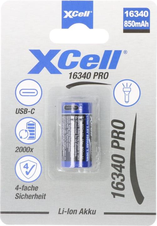 Produktbild XCell Akku Pro 16340 (1 Stk., 16340, 850 mAh)