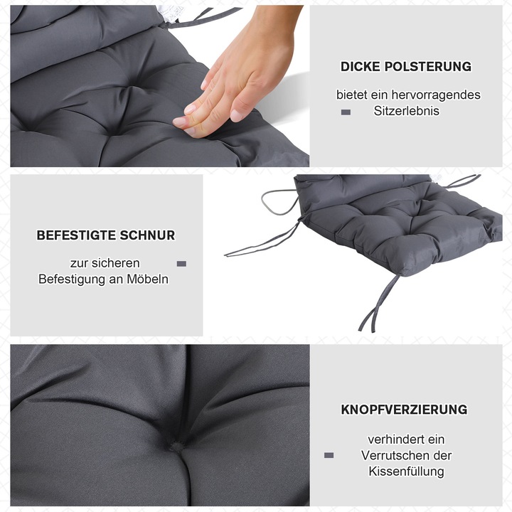 Produktbild Outsunny Stuhlauflage als 2er-Set (98 x 50 x 8 cm)
