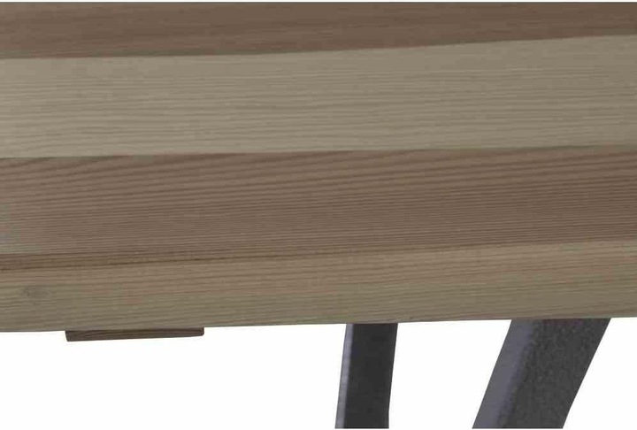 Actual product image Star Standing table pine wood, 140x70x118 cm, steel frame powder coated in grey, table top au... (70 cm)