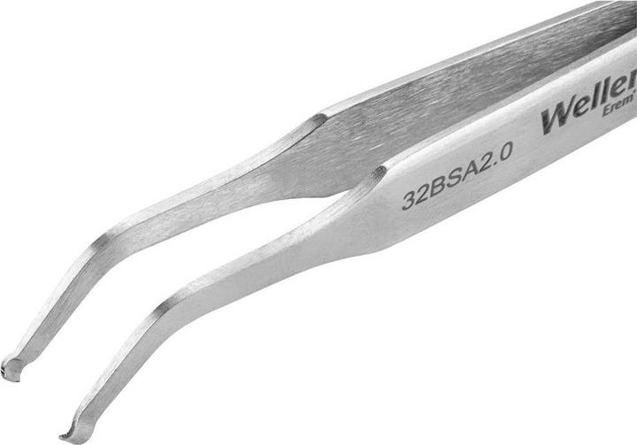 Produktbild Weller Erem SMD-Pinzette, 2 mm Spitzen, 40° abgewinkelt/Rund, Edelstahl 115mm