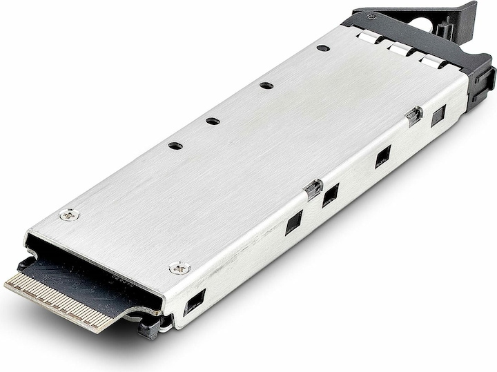 Actual product image StarTech com TR-M2-REMOVABLE-PCIE, Storage drive tray, PCI Express 4.0, M.2, Black, Silver, 64 Gbit/
