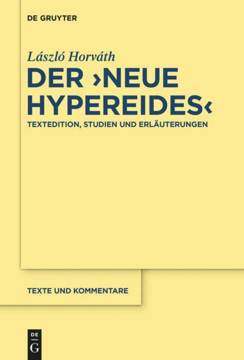 Produktbild Der "Neue Hypereides" (Deutsch, 2014)