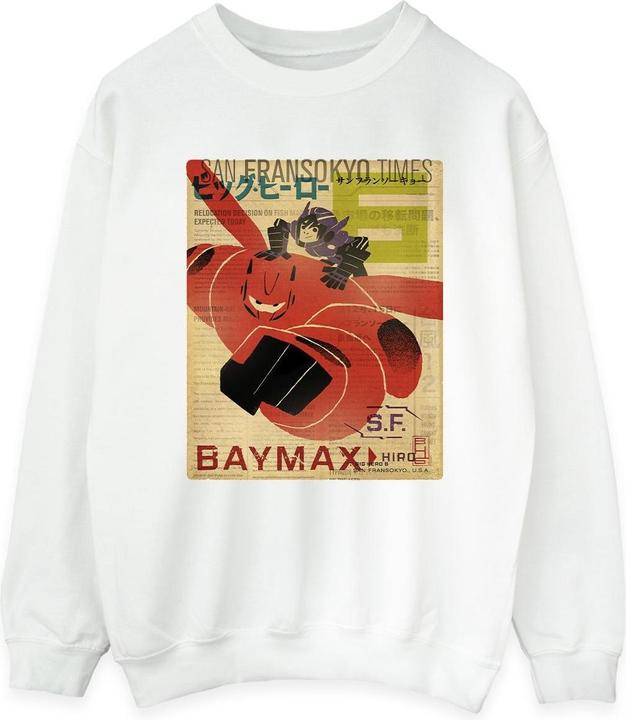 Immagine prodotto Disney Big Hero 6 Baymax Flying Baymax Newspaper Felpa Donna (XXL)
